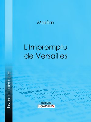 cover image of L'Impromptu de Versailles